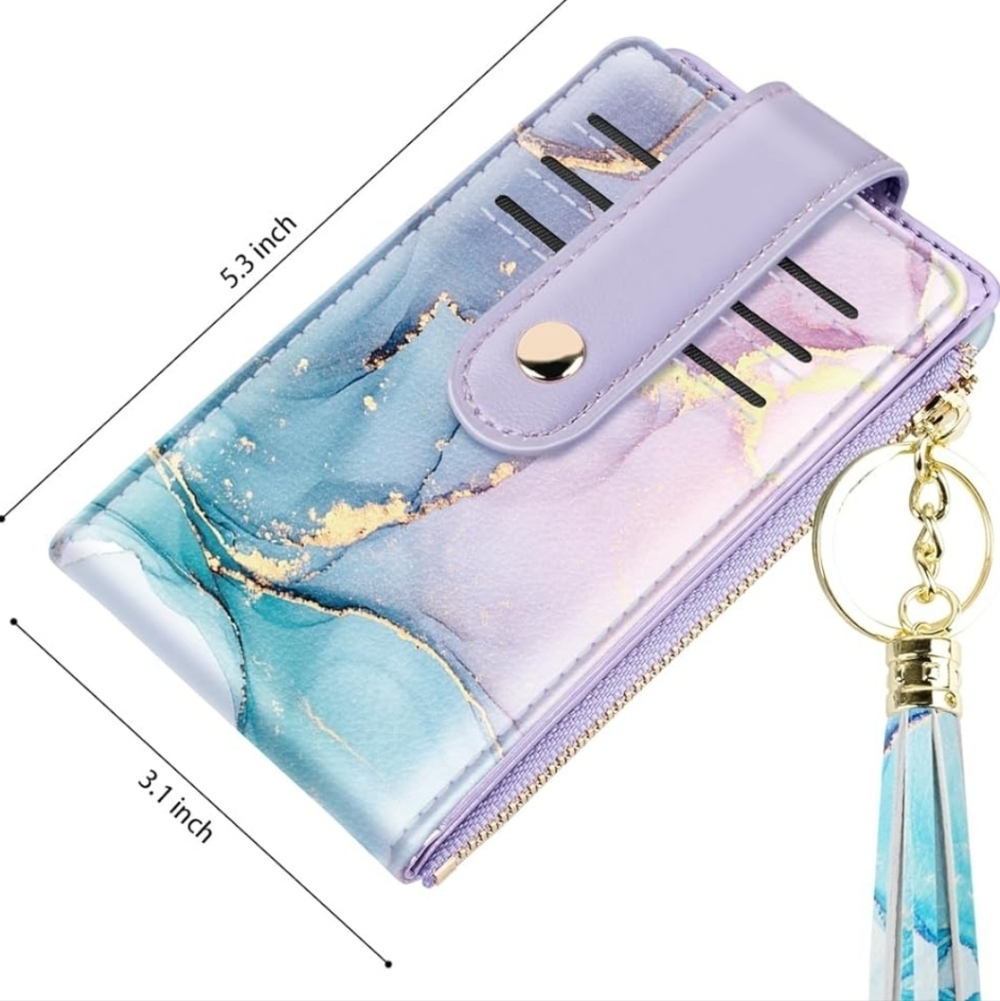 Colorful Marble Wallet with Keychain